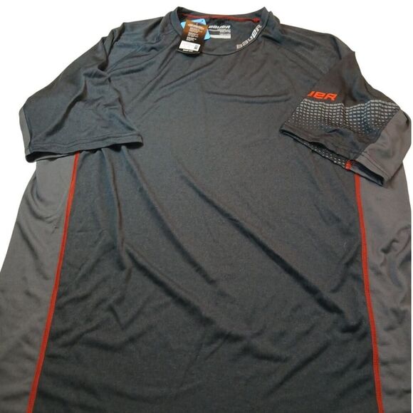 Eddie Bauer Mens Hockey Fit Gray & Red Sports Shirt XXL - Picture 1 of 3